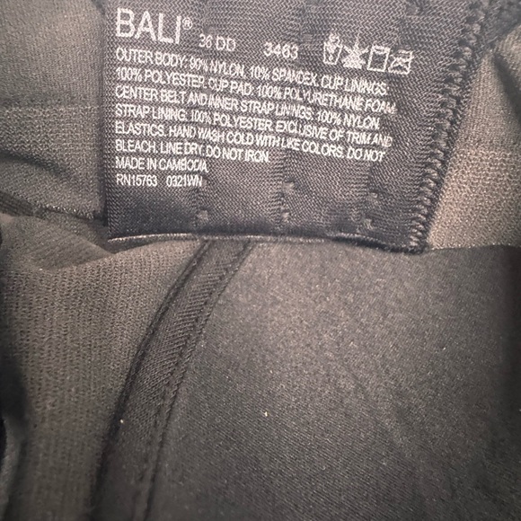 Bali Comfort Revolution Jacquard Wire-Free Bra 3463 Black 36DD - Picture 4 of 7